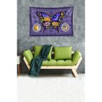 Pelangi Kelebek Ay Güneş Astroloj Leke Tutmaz Kadife Dokulu Kumaş Duvar Örtüsü Duvar Halısı Tapestry WLL309, 70 x 100
