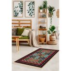 Pelangi Kilim Desenli Etnik Dijital Baskı Yıkanabilir Kaymaz Taban Modern Salon Halı Ve Yolluk, Kiremit 40 x 40, 4254323404005