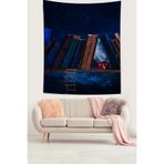 Pelangi Kitaplık Duvar Rafında Ev Leke Tutmaz Kumaş Duvar Örtüsü Duvar Halısı Tapestry PNTR157, 70 x 100