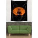 Pelangi Korsan Teknesi Leke Tutmaz Kumaş Duvar Örtüsü Duvar Halısı Tapestry PNTR273, 70 x 70