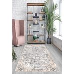 Pelangi Krem Batik Desen Renk Geçişli Yıkanabilir Kaymaz Taban Leke Tutmaz Modern Salon Halısı Ve Yolluk, Krem 80 x 600