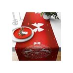Pelangi Kurdele Desen Kırmızı Leke Tutmaz Kumaş Runner, Kırmızı 40 x 140