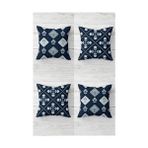 Pelangi Lacivert Mini Çiçekler Gizli Fermuarlı Kırlent Kılıfı Koltuk Yastık Kılıfı TAKIM(4ADET), Lacivert-Indigo 45 x 45 - 001-Renkli
