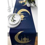 Pelangi Lacivert Ramadan Kareem Leke Tutmaz Kumaş Salon Mutfak Masa Değişik Ranır Modelleri Runner, Lacivert 40 x 140