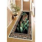 Pelangi Leopar Desenli Dijital Baskı Yıkanabilir Kaymaz Taban Modern Salon Halısı ve Yolluk, Kahverengi 80 x 400, 9555564804007