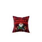 Pelangi Merry Christmas Yılbaşı Temalı Çift Taraflı Gizli Fermuar Yastık Kılıfı Kırlent Koltuk Yastık Kılıfı, Bordo 43 x 43