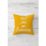 Pelangi My Sunshine Yazılı Çift Tarafı Baskılı Gizli Fermuarlı Yastık Kılıfı Kırlent Koltuk Yastık Kılıfı, beyaz-koyu sarı 45 x 45