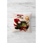 Pelangi Noel Baba Yılbaşı Temalı Çift Tarafı Baskı Gizli Fermuar Yastık Kılıfı Kırlent Koltuk Yastık Kılıfı, pudra 45 x 45, 24691173945451