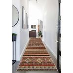 Pelangi Otantik Kilim Desenli Etnik Dijital Baskı Yıkanabilir Modern Salon Halı ve Yolluk, Bordo-Kahve 80 x 200, 95553210802007