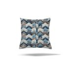 Pelangi Patchwork Çiçek Desen Etnik Gizli Fermuarlı Yastık Kılıfı Kırlent Kılıfı Koltuk Yastık Kılıfı, Mavi-Gri 45 x 45