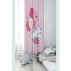 Pelangi Pembe Balon Tutan Fil Desenli Dijital Baskı Yıkanabilir Bebek Çocuk Odası Fon Perdesi, pembe 140 x 270