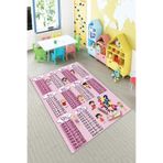 Pelangi Pembe Çarpım Tablolu Eğitici Yıkanabilir Kaymaz Taban Leke Tutmazbebek Ve Çocuk Odası Halısı, Koyu Pembe 160 x 250