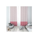 Pelangi Pembe Çizgi Geçişli Desenli Dijital Baskı Yıkanabilir Bebek Çocuk Odası Fon Perdesi, beyaz-pembe 70 x 270