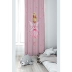 Pelangi Pembe Peki Kızı Desenli Dijital Baskı Yıkanabilir Bebek Çocuk Odası Fon Perdesi, pudra pembe 70 x 200