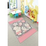 Pelangi Pembe Sevimli Hayvan Desenli Yıkanabilir Kaymaz Taban Leke Tutmazbebek Ve Çocuk Odası Halısı, Pembe 100 x 200