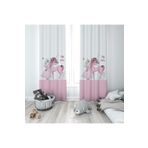 Pelangi Pembe Unicorn Ve Prenses Desenli Dijital Baskı Yıkanabilir Bebek Çocuk Odası Fon Perdesi, beyaz-pembe 70 x 270