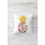 Pelangi Renkli Ananas Parçaları Çift Tarafı Baskılı Gizli Fermuar Yastık Kılıfı Kırlent Koltuk Yastık Kılıfı, beyaz-pembe-sarı 45 x 45, 24691104245451