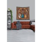 Pelangi Turuncu 3 Gitar Leke Tutmaz Kadife Kumaş Duvar Örtüsü Duvar Halısı Tapestry KWLL331, 70 x 70