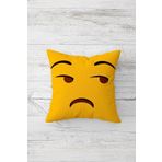 Pelangi Üzgün Emoji Çift Tarafı Baskılı Gizli Fermuarlı Yastık Kılıfı Kırlent Koltuk Yastık Kılıfı, beyaz-sarı 45 x 45