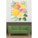 Pelangi Yapraklı Limon Greyfurt Meyveler Leke Tutmaz Kumaş Duvar Örtüsü Duvar Halısı Tapestry PNTR128, 100 x 140