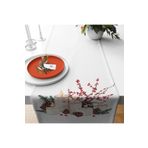 Pelangi Yılbaşı Temalı Mumlar Leke Tutmaz Kumaş Runner, Beyaz 40 x 140