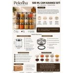 Pelenna 12 Adet 580 Ml. Vakumlu Metal Kapaklı Cam Erzak Kavanoz Baharatlık,şekerlik - Şeffaf