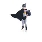 Pelerinli Batman Kostümü - Batman Kostüm - Kara Şövalye Kostümü - Maske Hediyeli 7-8 Yaş