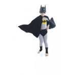 Pelerinli Batman Kostümü - Batman Kostüm - Kara Şövalye Kostümü - Maske Hediyeli 8-9 Yaş