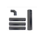 Pelet Soba Boru Set 4 Adet 33 Cm Boru Dirsek Soba Borusu Çap 8cm Siyah