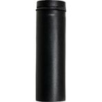 Pelet Soba Borusu / Boy: 25-16 Cm / Çap: 8 Cm / Mat Siyah / 304 Krom / Contalı / Baba's Stove