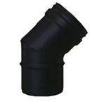 Pelet Soba Borusu Dirseği 45 / Çap: 8 Cm / Mat Siyah / 304 Krom / Contalı / Baba's Stove