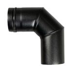 Pelet Soba Borusu Dirseği 90 / 8-4 Cm / Çap: 8 Cm / Mat Siyah / 304 Krom / Contalı / Baba's Stove