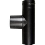 Pelet Soba Borusu Te 90 / 11 Cm / Çap: 8 Cm / Mat Siyah / 304 Krom / Contalı / Baba's Stove