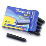 Pelikan 4001 Kısa Mavi 6'lı Dolmakalem Kartuşu