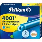Pelikan Dolma Kalem Tüpü 6'lı Turkuaz 4001-301705 Renkli Dolma Kalem Seti
