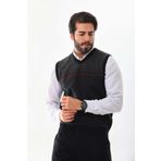 Pelikan Erkek Desenli V Yaka Süveter 9602 Füme