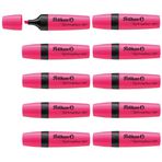 Pelikan Fosforlu Kalem 490, 10 x Neon Pembe, 10 Adet, Kesik Uçlu