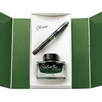 Pelikan Klasik Seri M205 Olivine Şeffaf Dolma Kalem+ Mürekkep Set