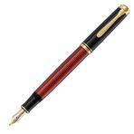 Pelikan Souveran Series M400 Dolma Kalem Burgundy Black Pearlescent Bordo Siyah Sedefli F Uç