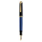 Pelikan Souveran Serisi M600 Mavi Siyah Dolma Kalem - M uç