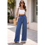 Pelin Jeans KOT BOL PAÇA PANTOLON (TENSEL KUMAŞ) Lacivert 40