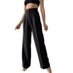 Pelin Jeans KUMAŞ DÜĞMELİ BOL PAÇA(PALAZZO) PANTOLON Siyah 40