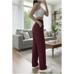 Pelin Jeans KUMAŞ PANTOLON BOLPAÇA DÜĞMELİ Bordo 36
