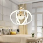 Pelin Tekli Beyaz Gold Ledi Modern Oturma Odası, Koridor, Salon Led Avize beyaz