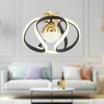Pelin Tekli Siyah Gold 3 Renkli 39 Watt Ledli Modern Oturma Odası, Koridor, Salon Led Avize