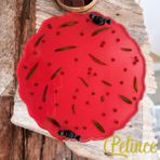 Pelince Epoksi Reçine Çiçekli Tepsi - Ateş Dikeni - Çapı: 25 cm - 25 x 25 cm