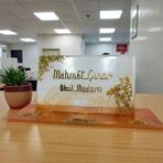 Pelince Epoksi Reçine Masaüstü Isimlik 13 Farklı Tasarım | Kişiye Özel Ofis Hediyesi | Hediye 17X10 cm - Kiremit Kırmızı