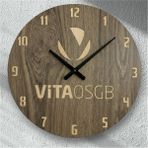 Pelince Kişiye Özel Logo Baskılı Duvar Saati | Lazer Kesim Kurumsal Hediye Promosyon | 40 cm - Ahşap Desenli - 40 x 40