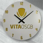 Pelince Kişiye Özel Logo Baskılı Duvar Saati | Lazer Kesim Kurumsal Hediye Promosyon | 40 cm - Sarı - Beyaz - 40 x 40