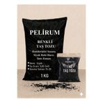 Pelirum Renkli Taş Tozu 1 KG - SİYAH Hobi Harcı - Beton Obje Yapımı İçin Yüksek Mukavemetli SİYAH RENK